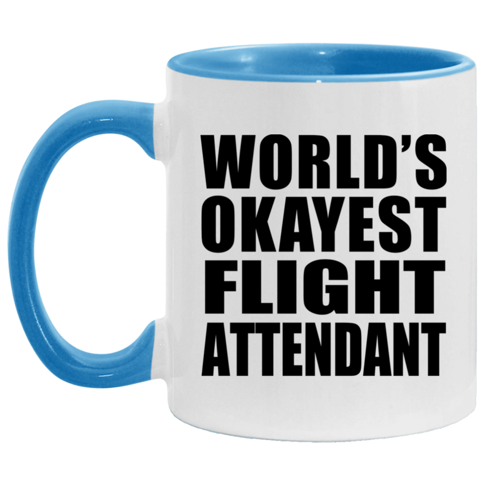 World's Okayest Flight Attendant - 11oz Accent Mug Blue