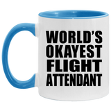 World's Okayest Flight Attendant - 11oz Accent Mug Blue