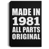 43rd Birthday Made in 1981 All Parts Original - Canvas Portrait