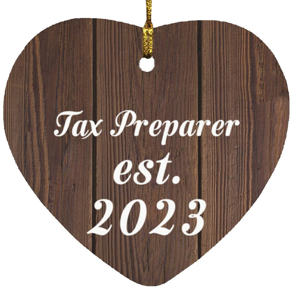 Tax Preparer Established Est. 2023 - Heart Ornament D