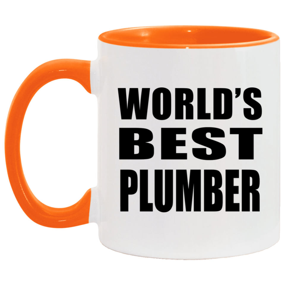 World's Best Plumber - 11oz Accent Mug Orange