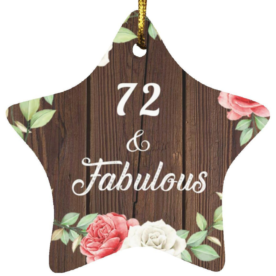 72nd Birthday 72 & Fabulous - Star Ornament A