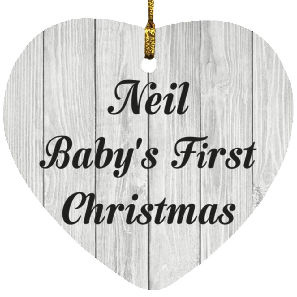 Neil Baby's First Christmas - Heart Ornament F