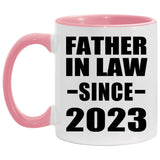 Father In Law Since 2023 - 11oz Accent Mug Pink