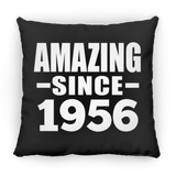 68th Birthday Amazing Since 1956 - Throw Pillow Black