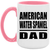 American Water Spaniel Dad - 15oz Accent Mug Pink