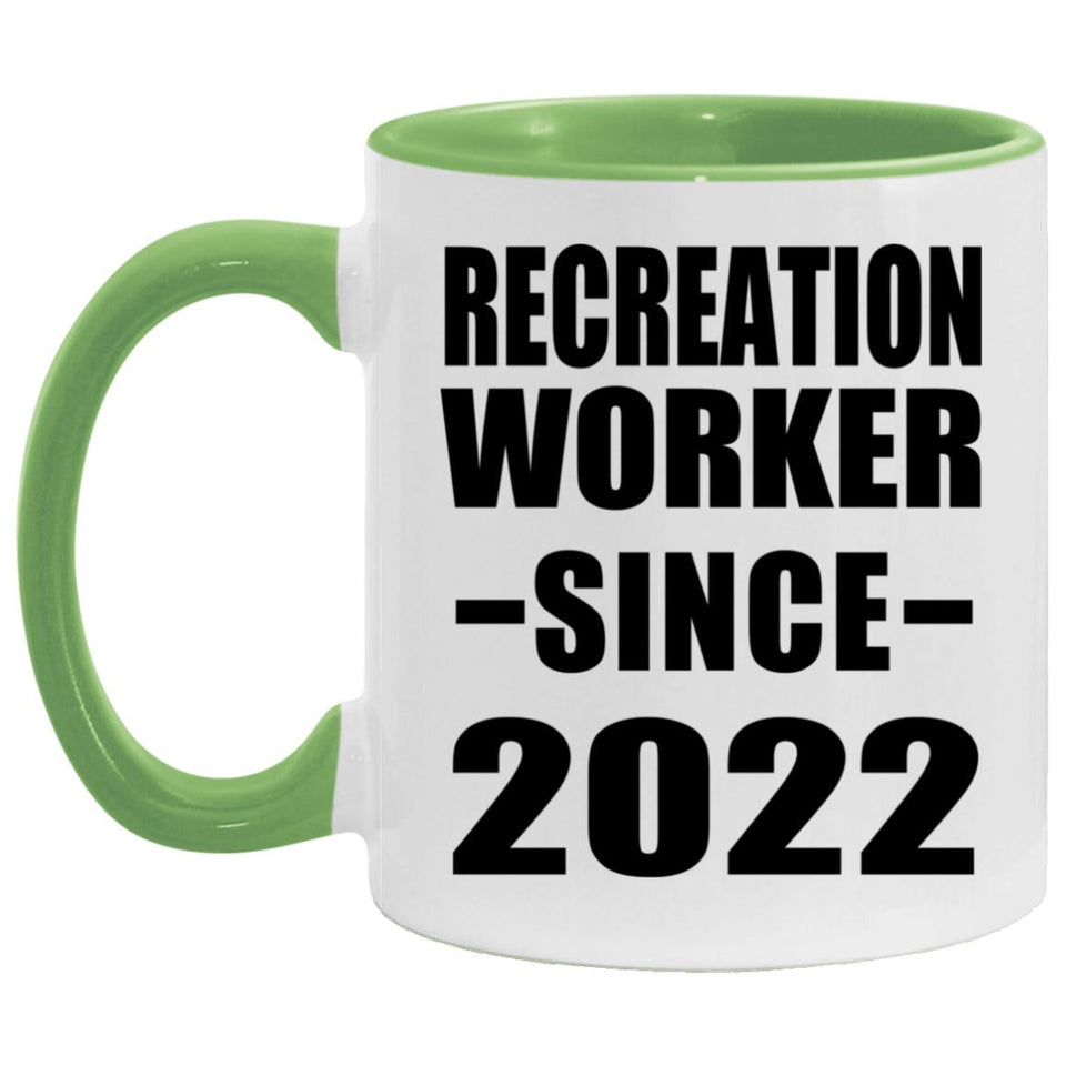 Recreation Worker Since 2022 - 11oz Accent Mug Green