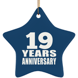 19th Anniversary 19 Years - Star Ornament