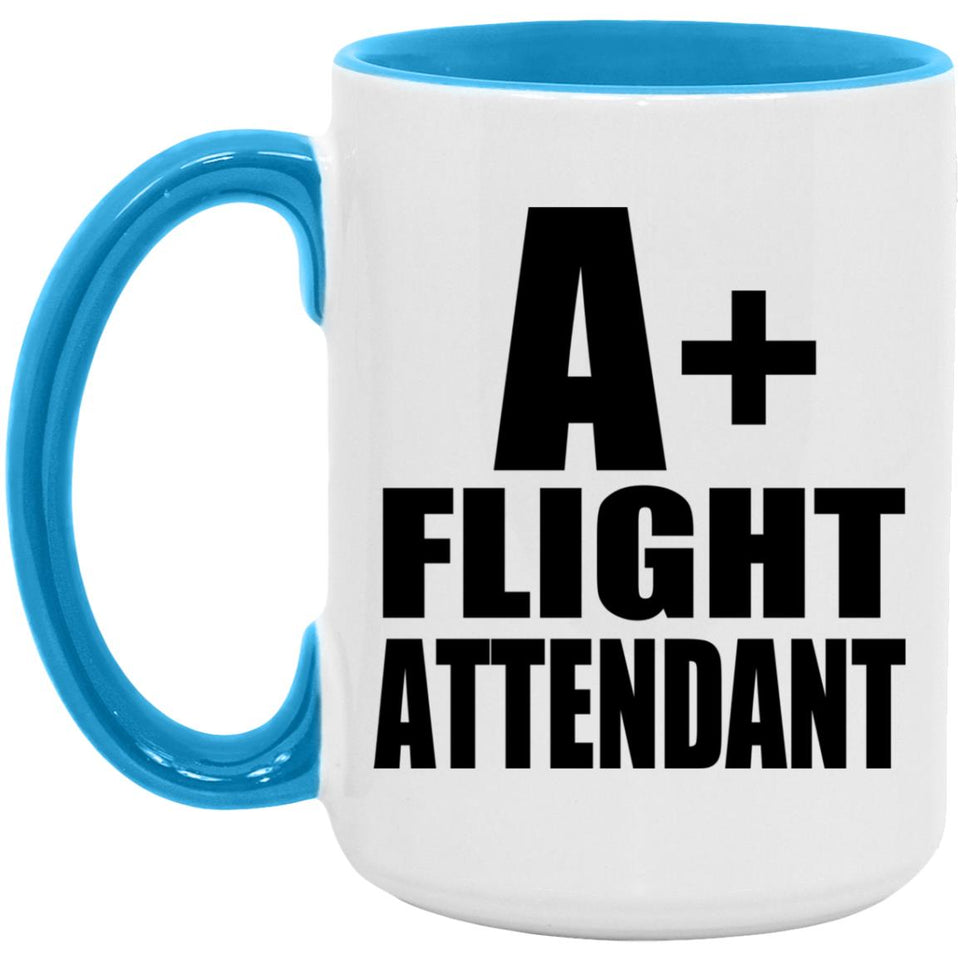 A+ Flight Attendant - 15oz Accent Mug Blue