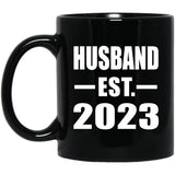 Husband Established EST. 2023 - 11oz Coffee Mug Black