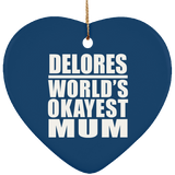Delores World's Okayest Mum - Heart Ornament