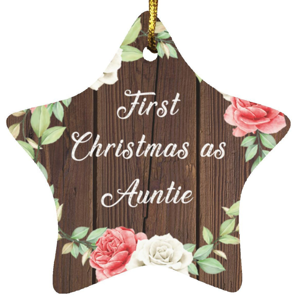 First Christmas As Auntie - Star Ornament A