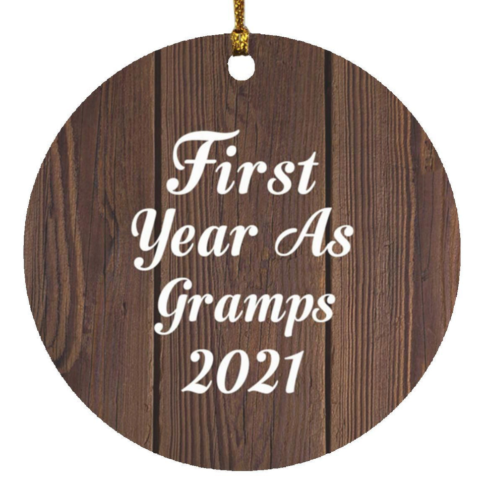 First Year As Gramps 2021 - Circle Ornament D
