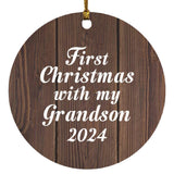 First Christmas With My Grandson 2024 - Circle Ornament D