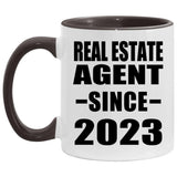 Real Estate Agent Since 2023 - 11oz Accent Mug Black