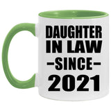 Daughter In Law Since 2021 - 11oz Accent Mug Green