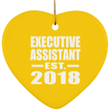 Executive Assistant Established EST. 2018 - Heart Ornament