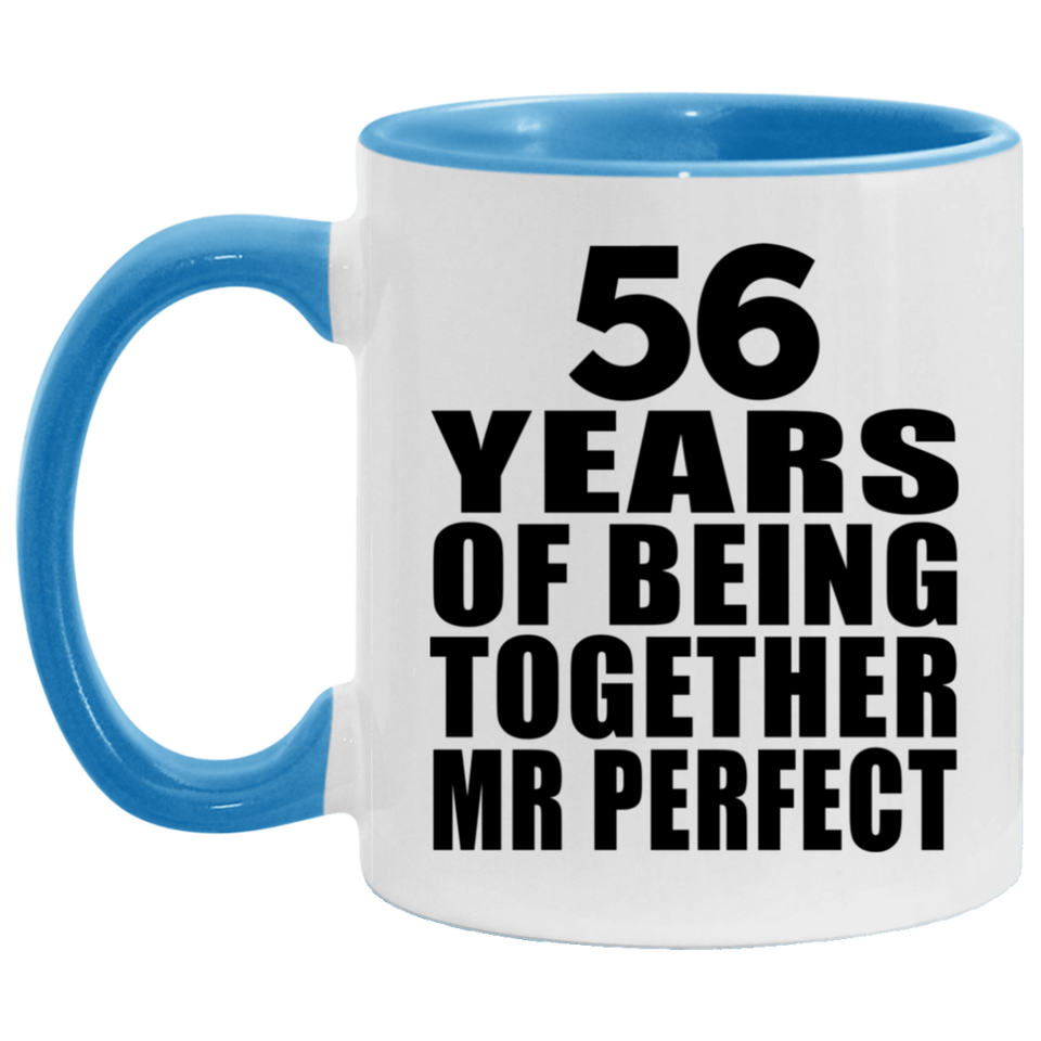 56th Anniversary 56 Years Of Being Mr Perfect - 11oz Accent Mug Blue