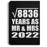 94th Anniversary Square Root of 8836 Years As Mr & Mrs 2022 - Canvas Portrait