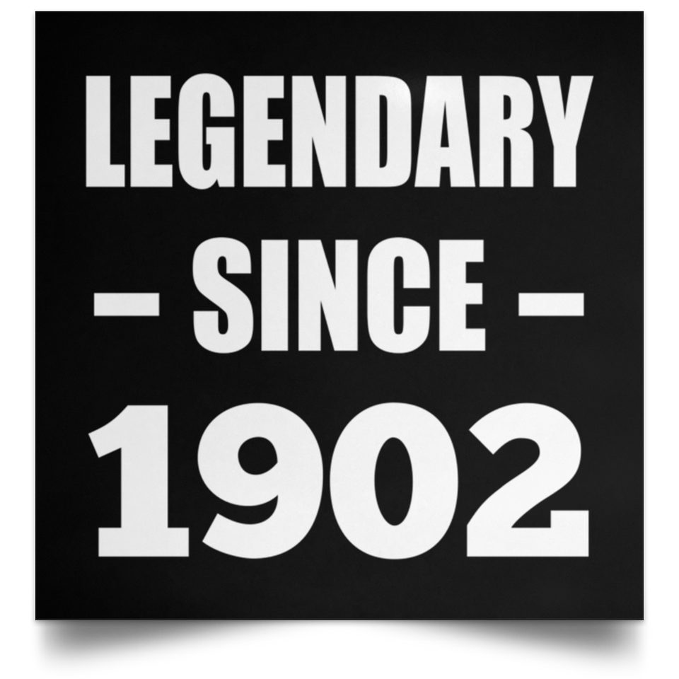 122nd Birthday Legendary Since 1902 - Poster Square
