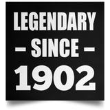 122nd Birthday Legendary Since 1902 - Poster Square