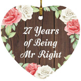 27th Anniversary 27 Years Of Being Mr Right - Heart Ornament A