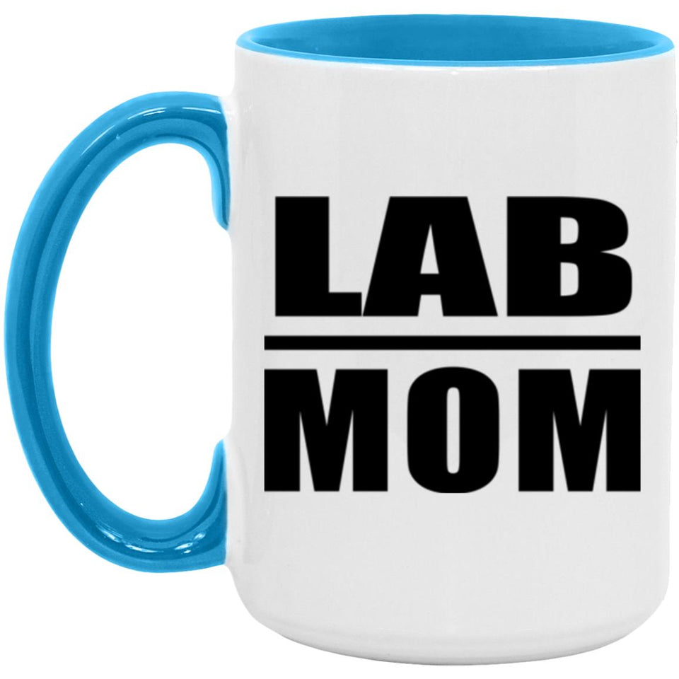 Lab Mom - 15oz Accent Mug Blue