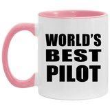 World's Best Pilot - 11oz Accent Mug Pink