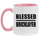 Blessed Bricklayer - 11oz Accent Mug Pink