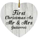 First Christmas As Mr & Mrs Gutierrez - Heart Ornament F