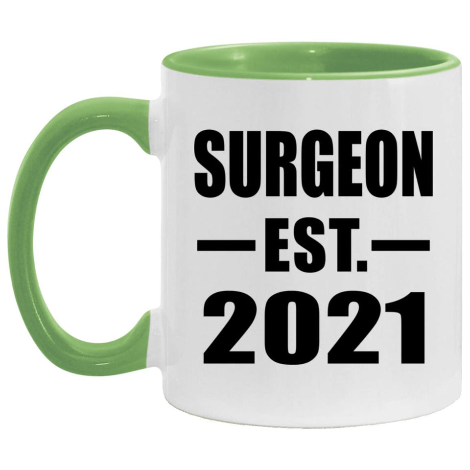Surgeon Established EST. 2021 - 11oz Accent Mug Green