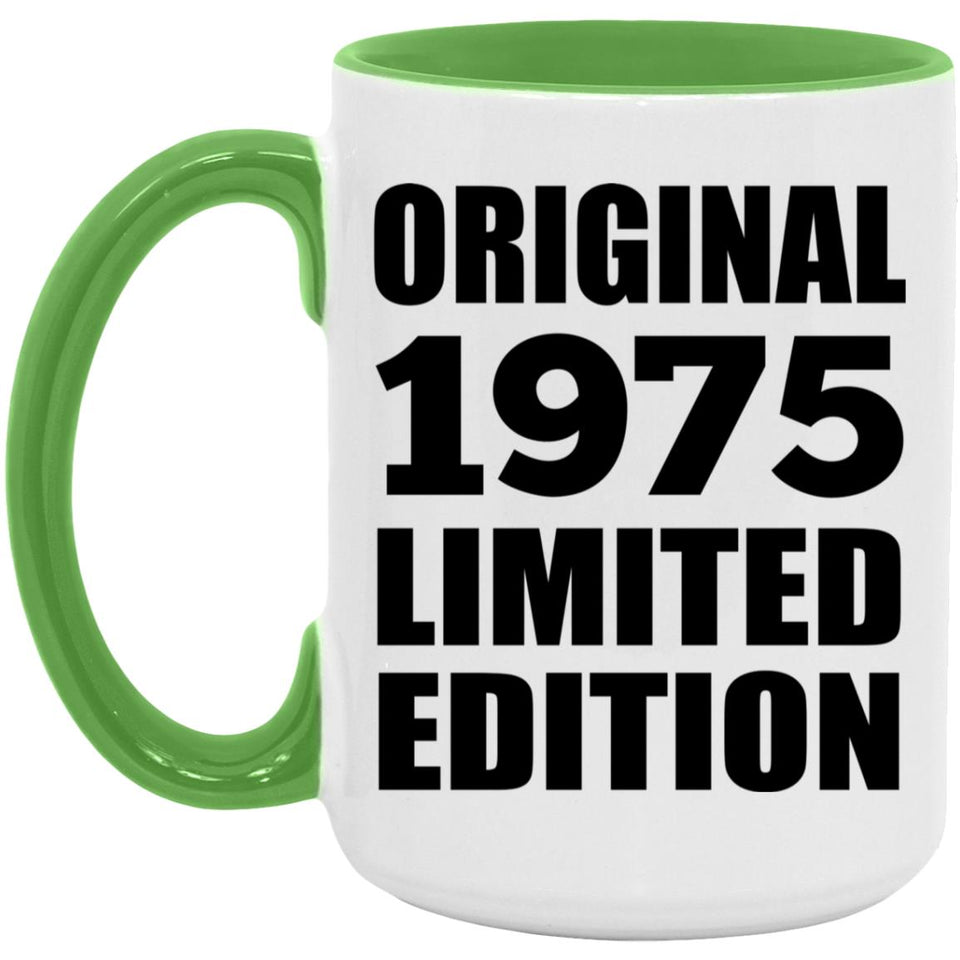 49th Birthday Original 1975 Limited Edition - 15oz Accent Mug Green