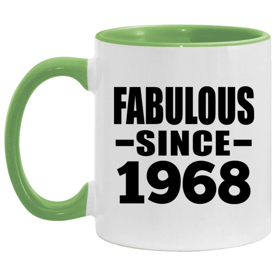 56th Birthday Fabulous Since 1968 - 11oz Accent Mug Green