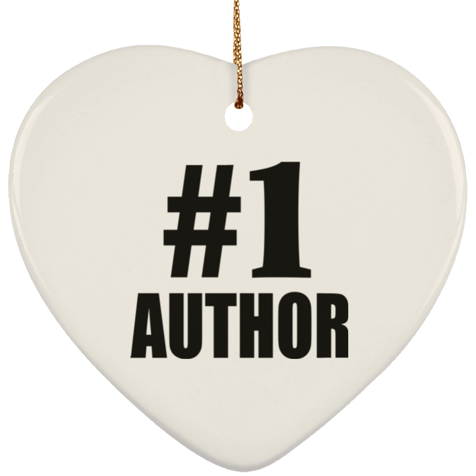 Number One #1 Author - Heart Ornament