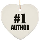 Number One #1 Author - Heart Ornament