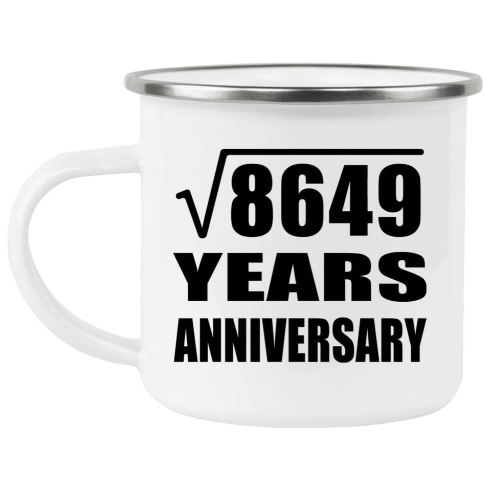 93rd Anniversary Square Root of 8649 Years Anniversary - 12oz Camping Mug