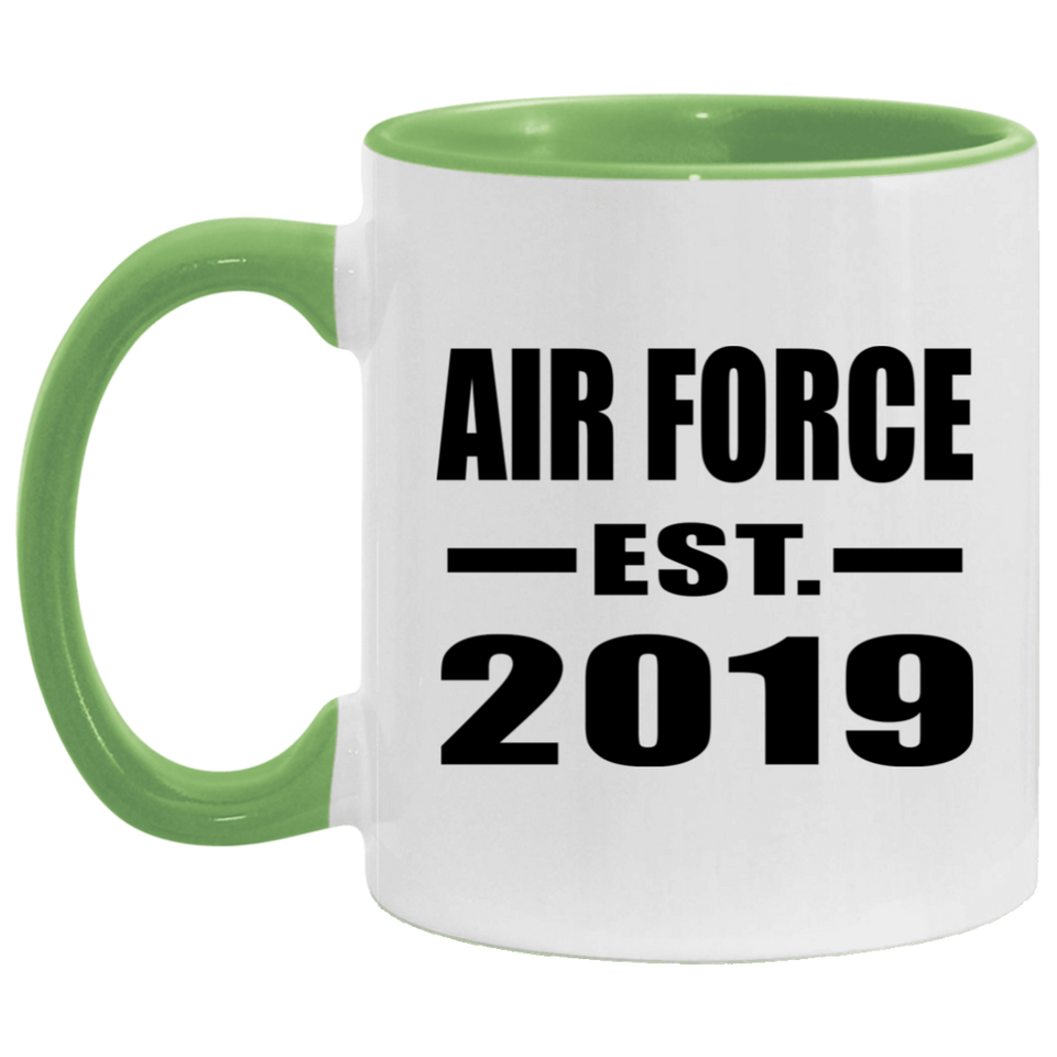 Air Force Established EST. 2019 - 11oz Accent Mug Green