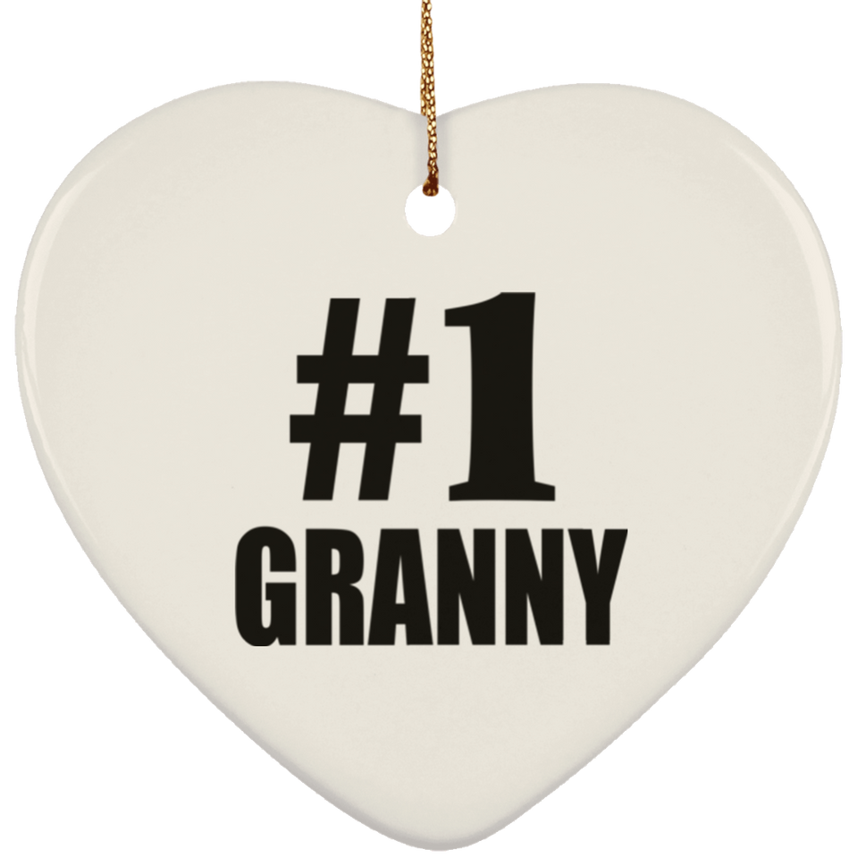 Number One #1 Granny - Heart Ornament