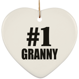 Number One #1 Granny - Heart Ornament