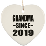 Grandma Since 2019 - Heart Ornament