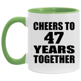47th Anniversary Cheers To 47 Years Together - 11oz Accent Mug Green