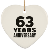 63rd Anniversary 63 Years - Heart Ornament