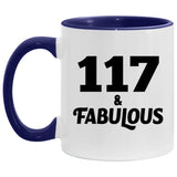 117th Birthday 117 & Fabulous - 11oz Accent Mug Purple