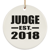 Judge Established EST. 2018 - Circle Ornament