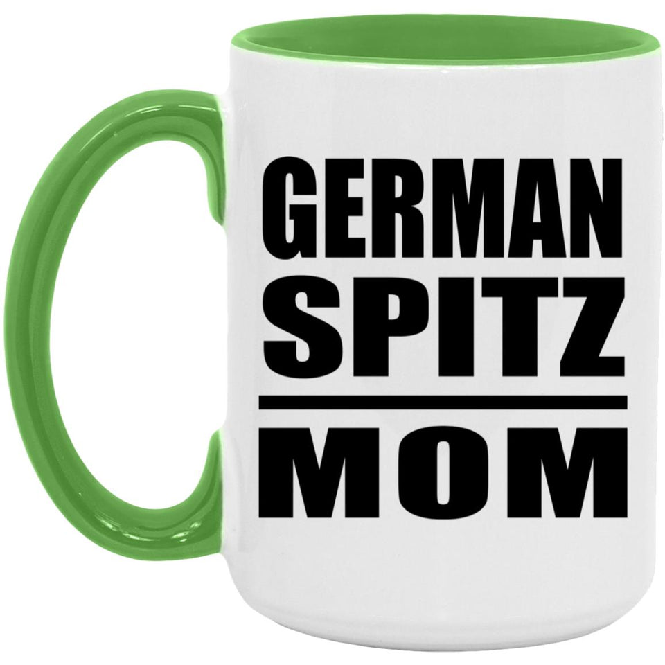 German Spitz Mom - 15oz Accent Mug Green