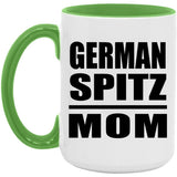 German Spitz Mom - 15oz Accent Mug Green