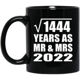 38th Anniversary Square Root of 1444 Years As Mr & Mrs 2022 - 11oz Coffee Mug Black