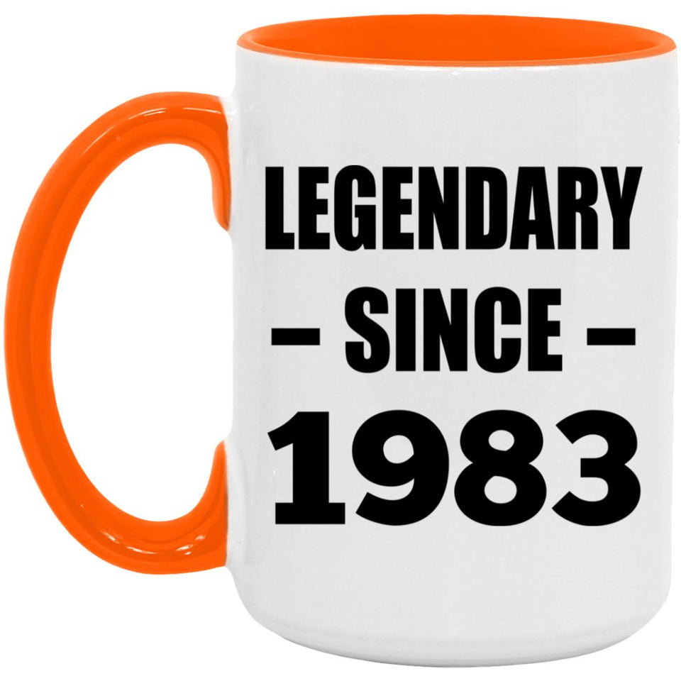 41st Birthday Legendary Since 1983 - 15oz Accent Mug Orange
