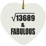 117th Birthday Square Root of 13689 & Fabulous - Heart Ornament
