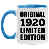 104th Birthday Original 1920 Limited Edition - 11oz Accent Mug Blue